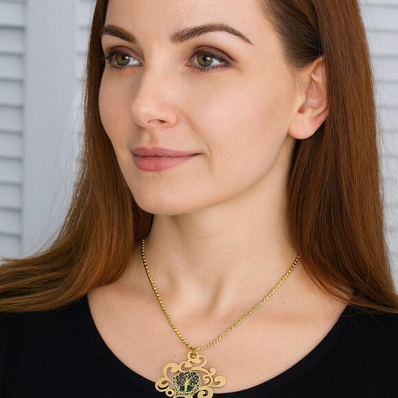 PENDANT LUXE SS - TREE OF LIFE (GOLD) - Picture 1 of 2